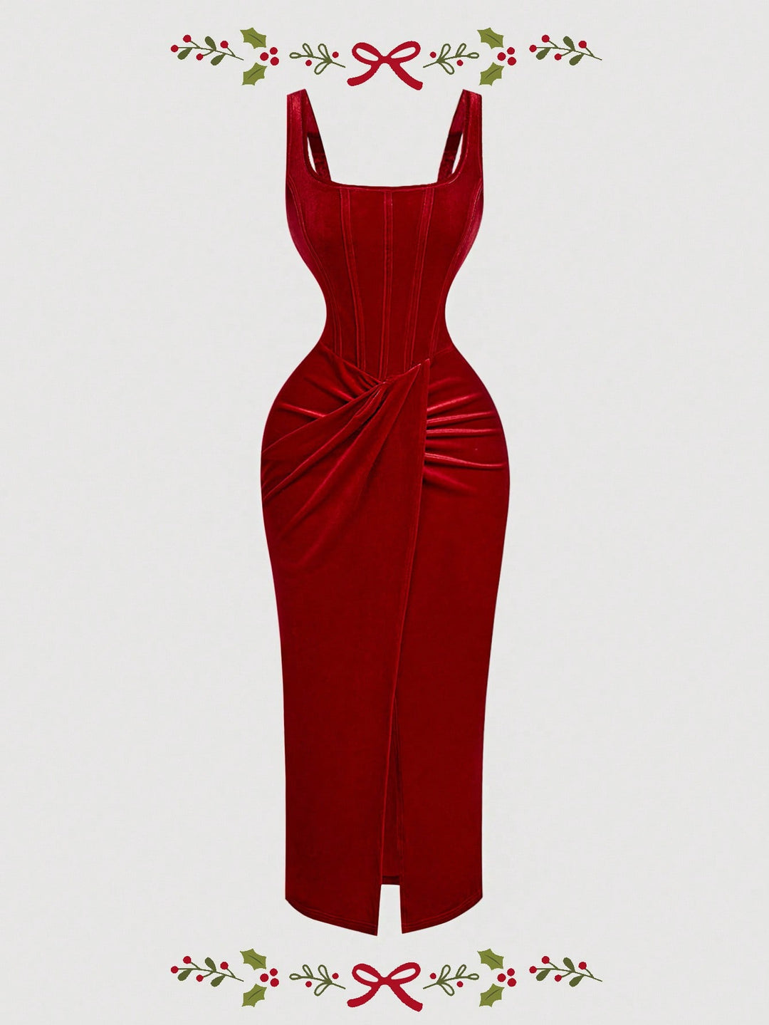 SHEIN piros midi ruha