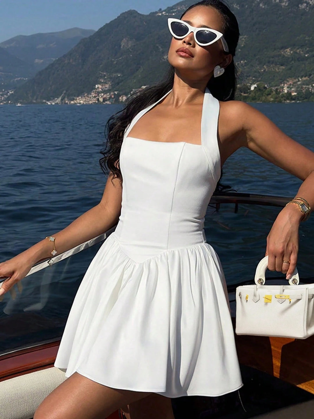 Rochie mini SHEIN, alb