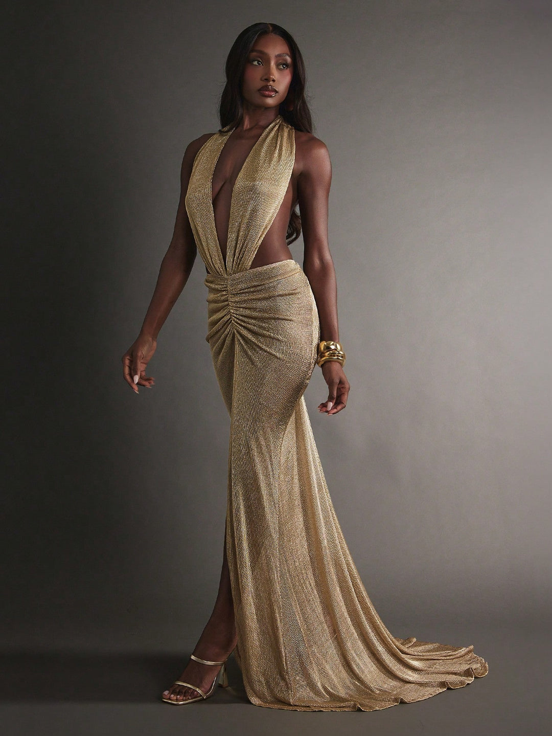 SHEIN maxi ruha, arany
