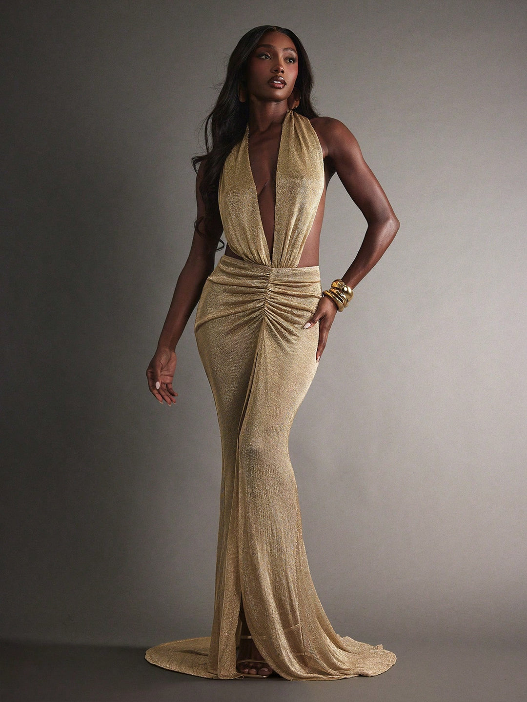 SHEIN maxi ruha, arany