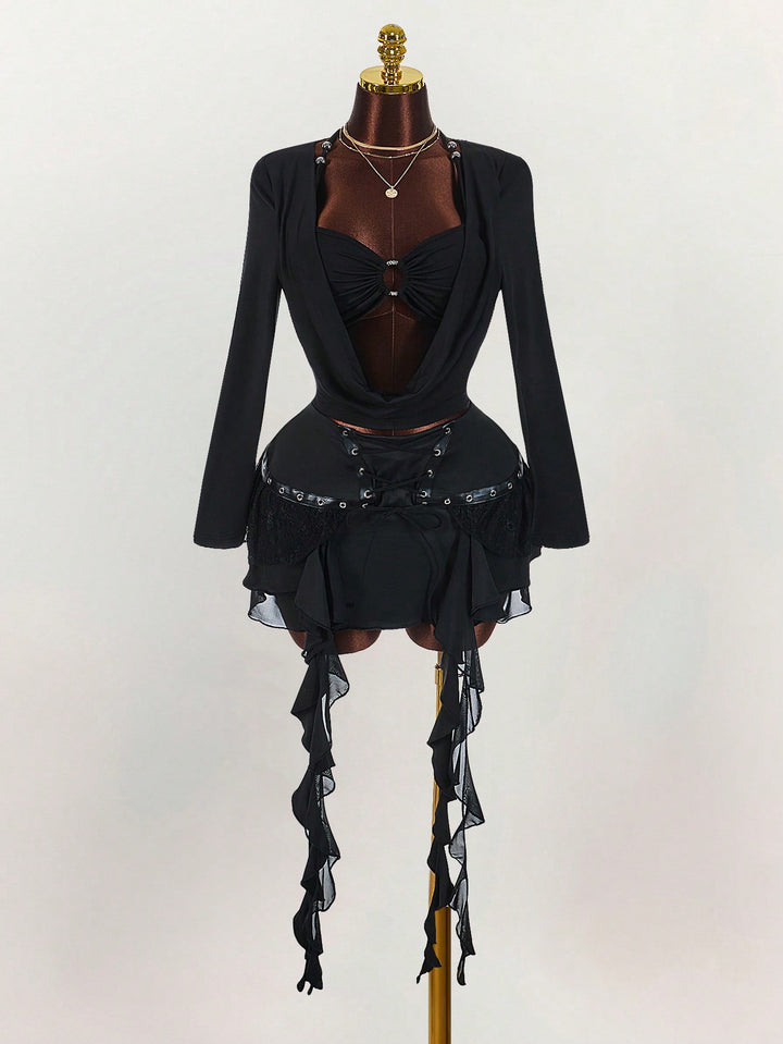 Fustă pantalon SHEIN, negru