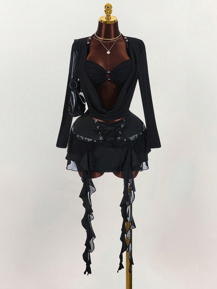 Fustă pantalon SHEIN, negru