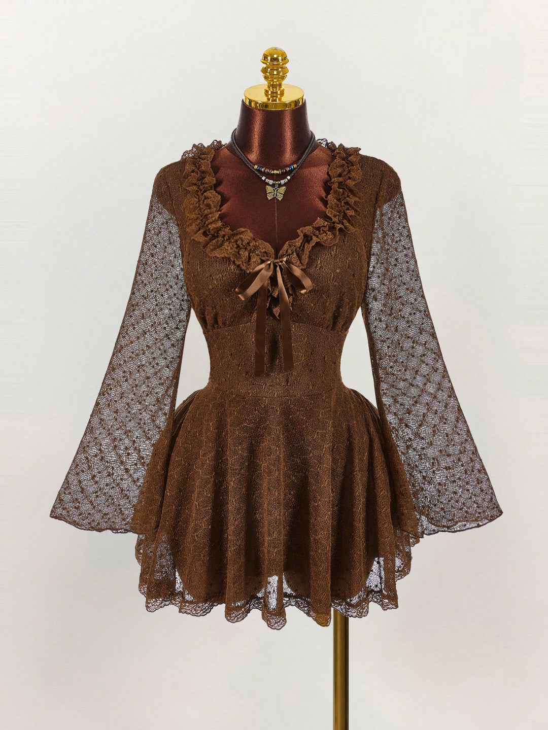 Shein Curve+ miniruha, barna
