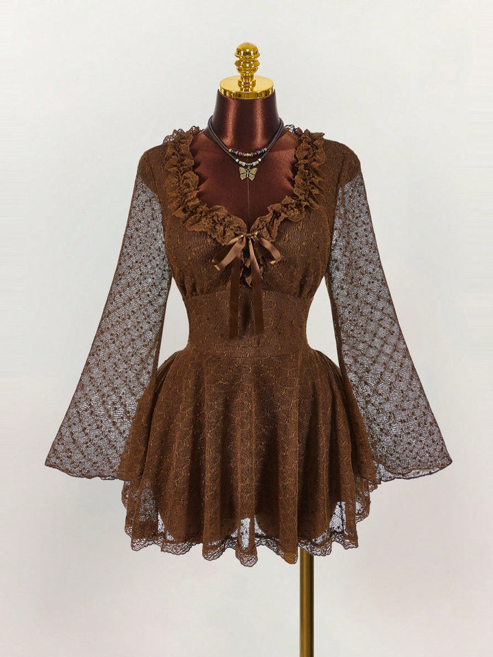 Shein Curve+ miniruha, barna