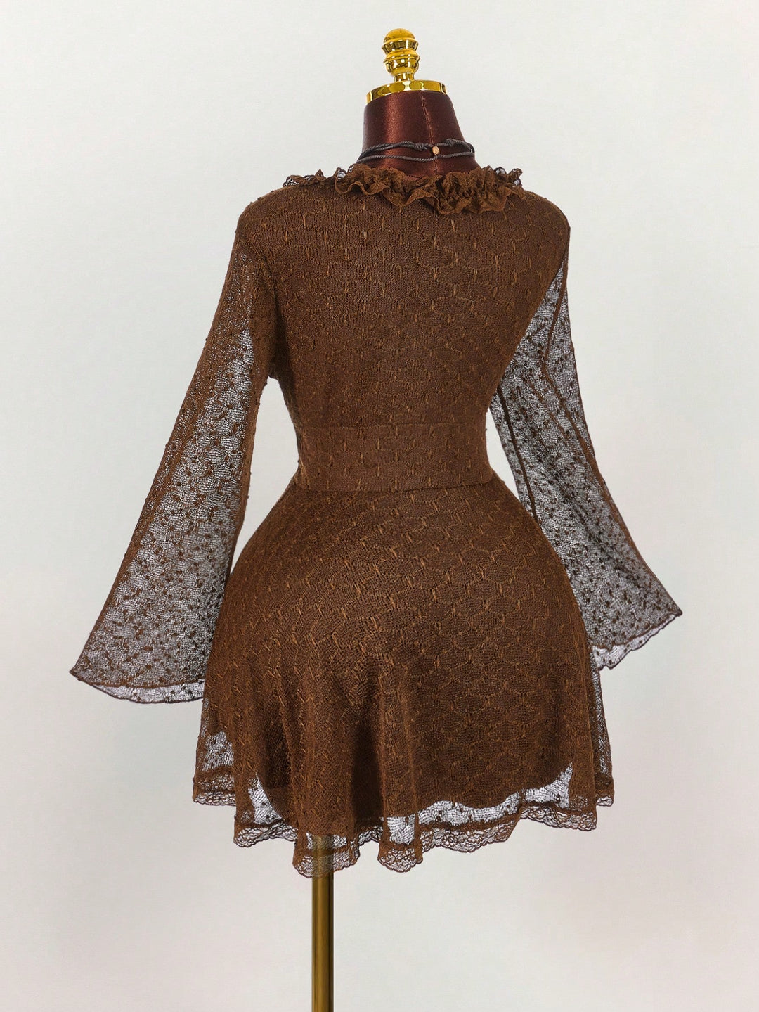 Shein Curve+ miniruha, barna