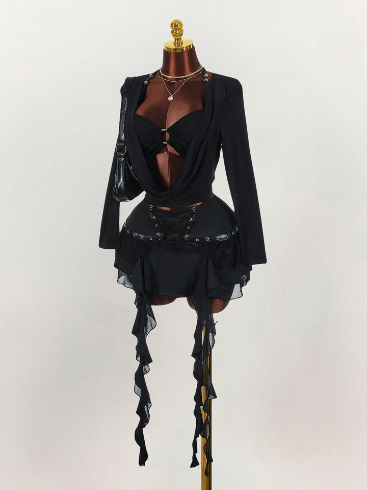 Fustă pantalon SHEIN, negru