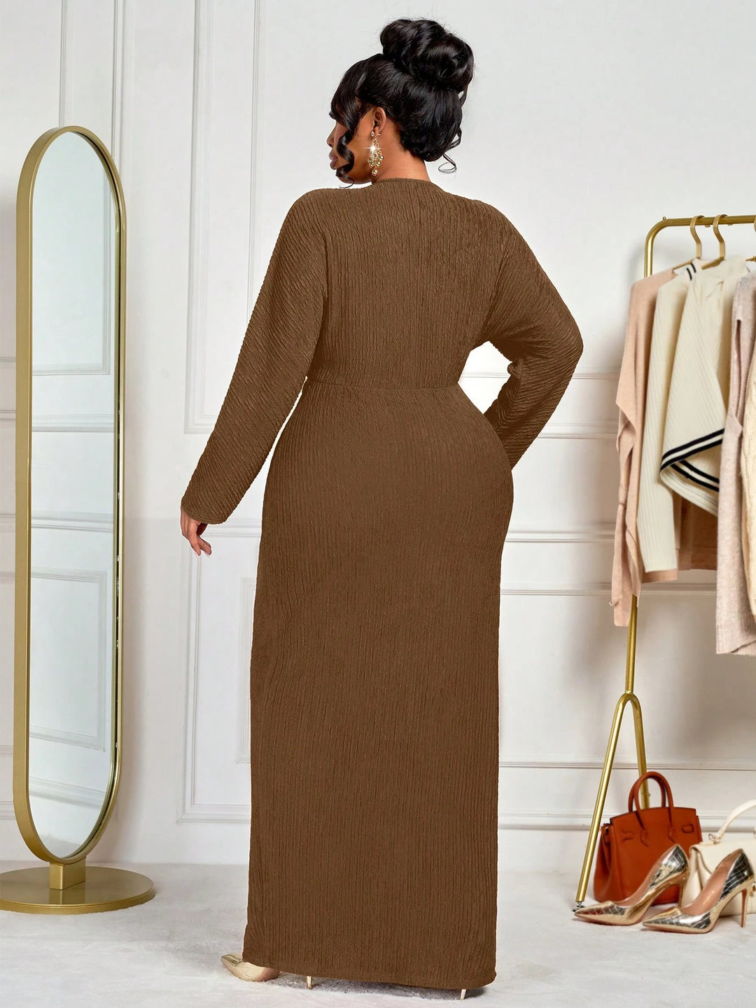 Rochie maxi SHEIN, maro