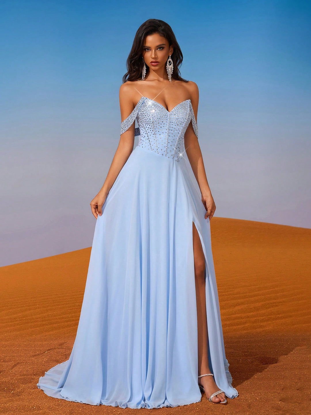 Rochie maxi SHEIN, albastru