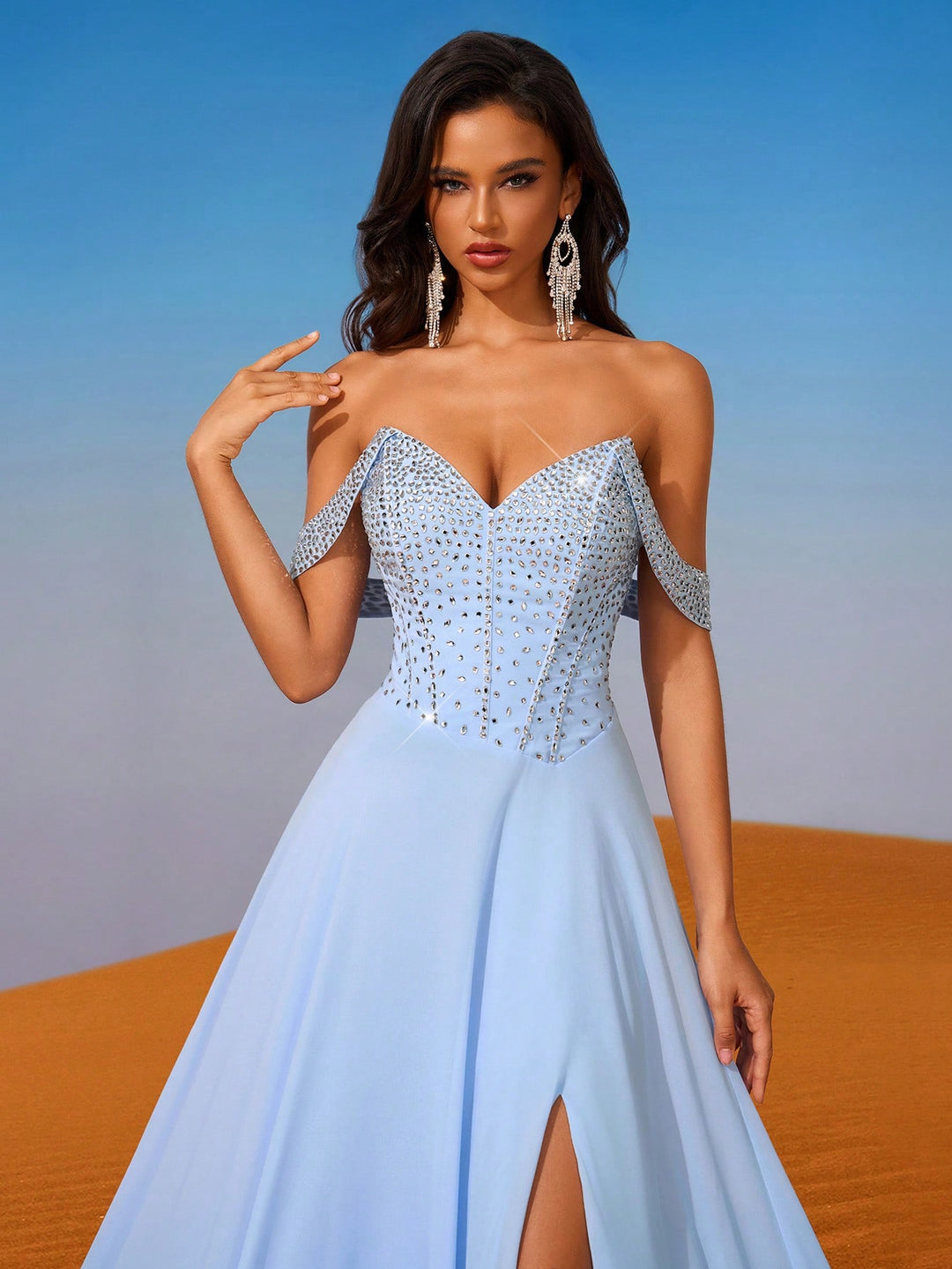 Rochie maxi SHEIN, albastru