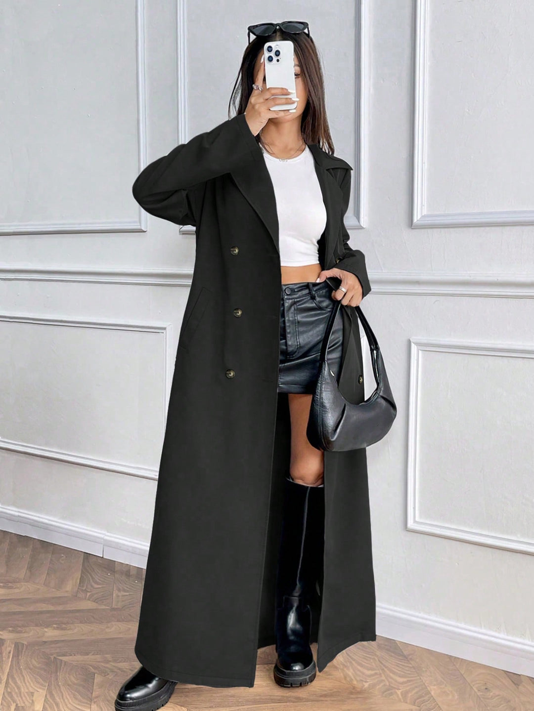 Trench SHEIN, negru