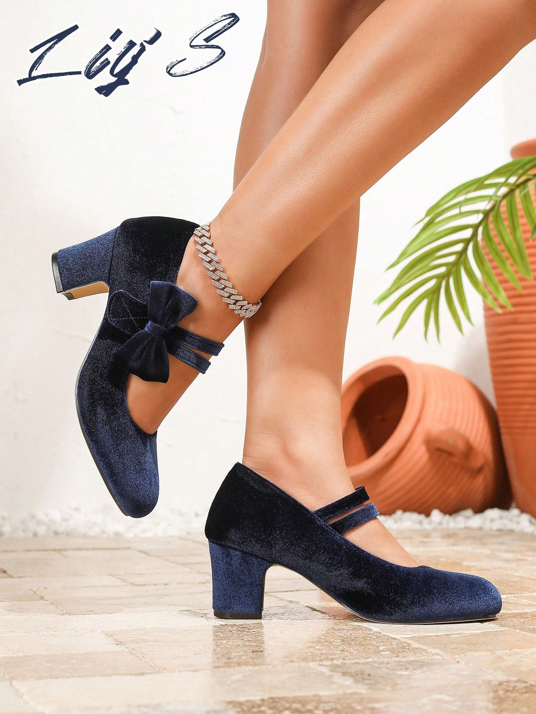Pantofi cu toc SHEIN, albastru