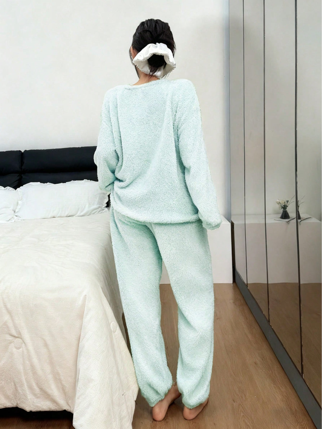 Compleu pijamale SHEIN, verde