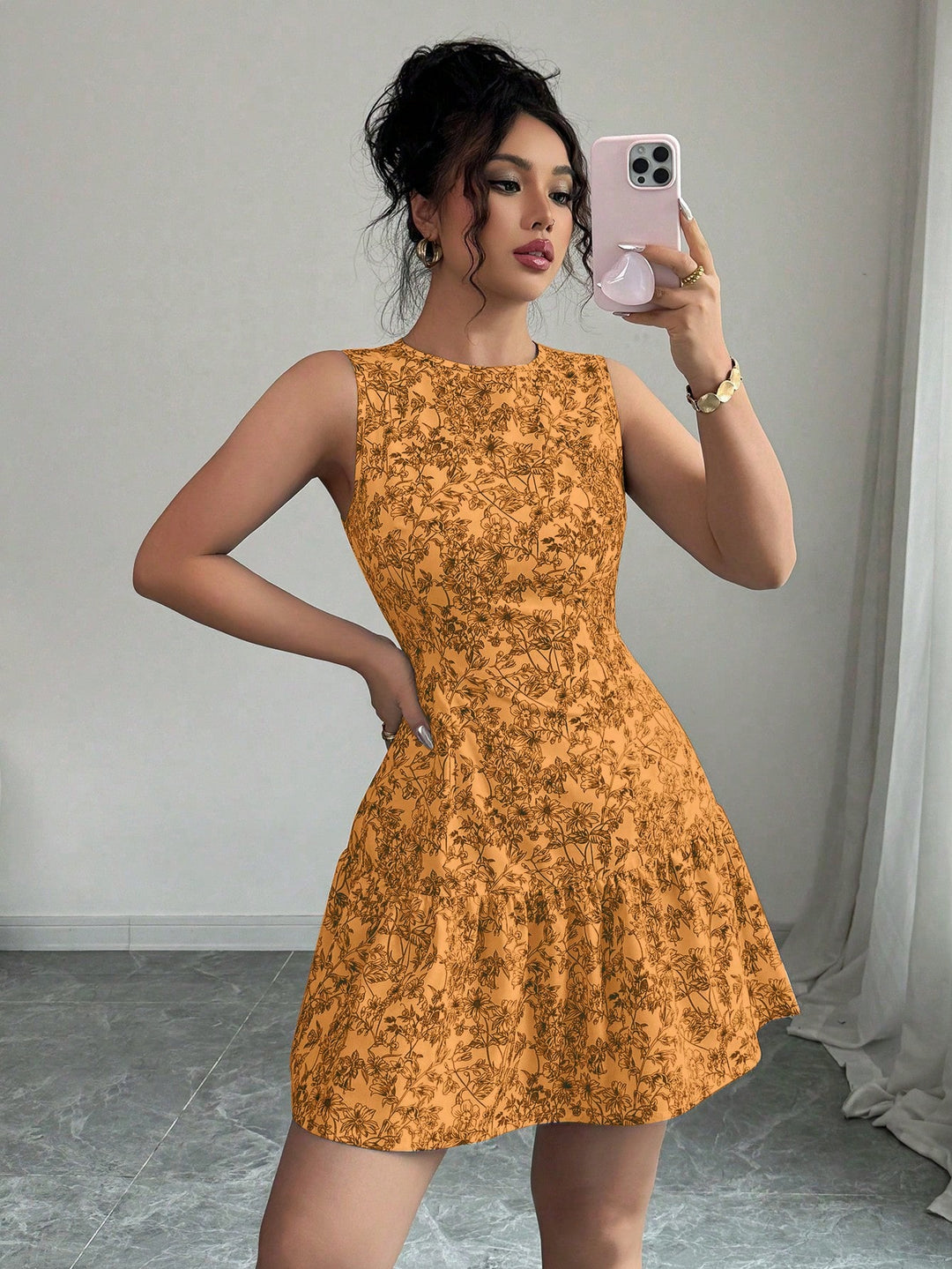 Rochie scurtă SHEIN, galben