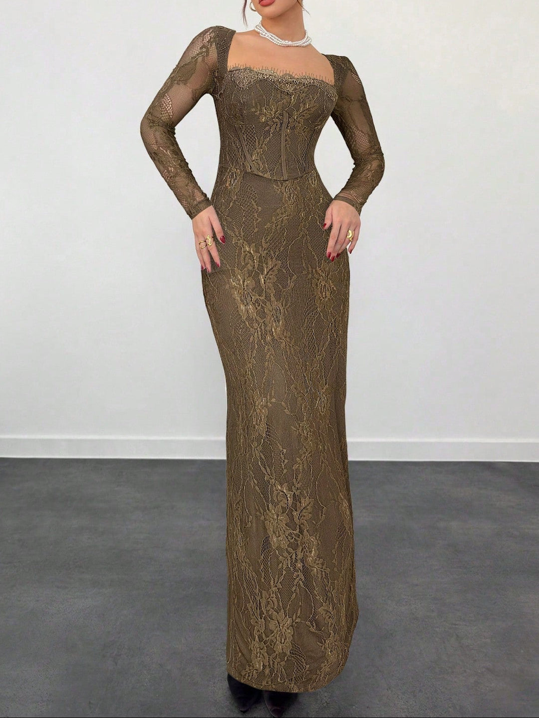 Rochie maxi SHEIN, maro