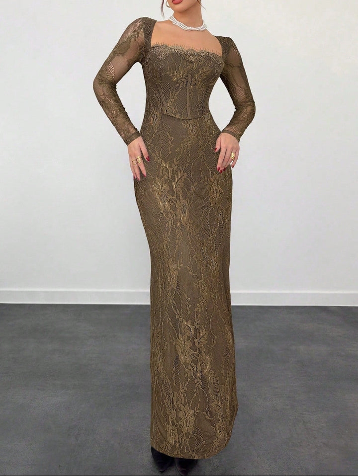 Rochie maxi SHEIN, maro