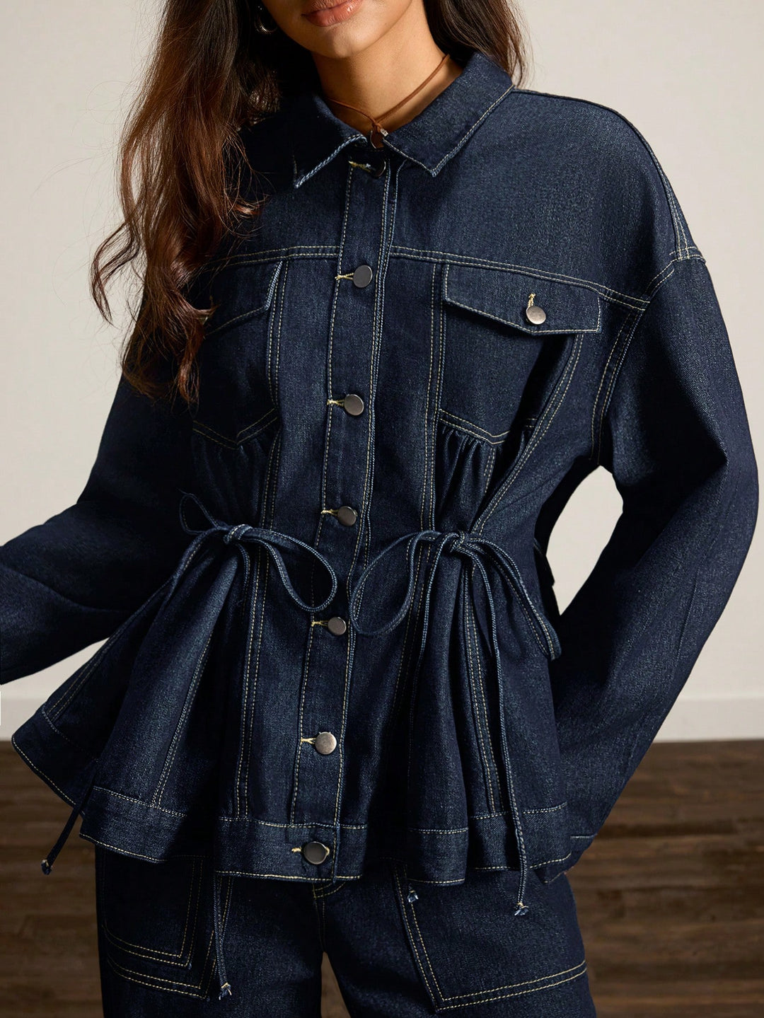 Jachetă din denim SHEIN, albastru