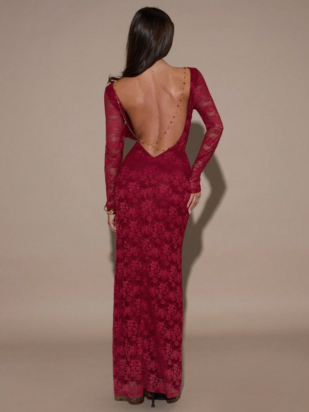 SHEIN Maxi ruha, bordó