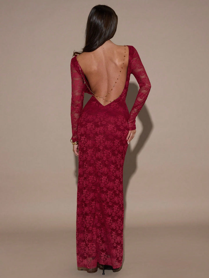 SHEIN Maxi ruha, bordó