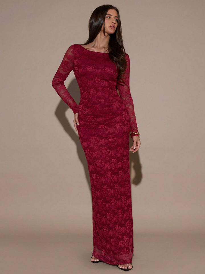 SHEIN Maxi ruha, bordó