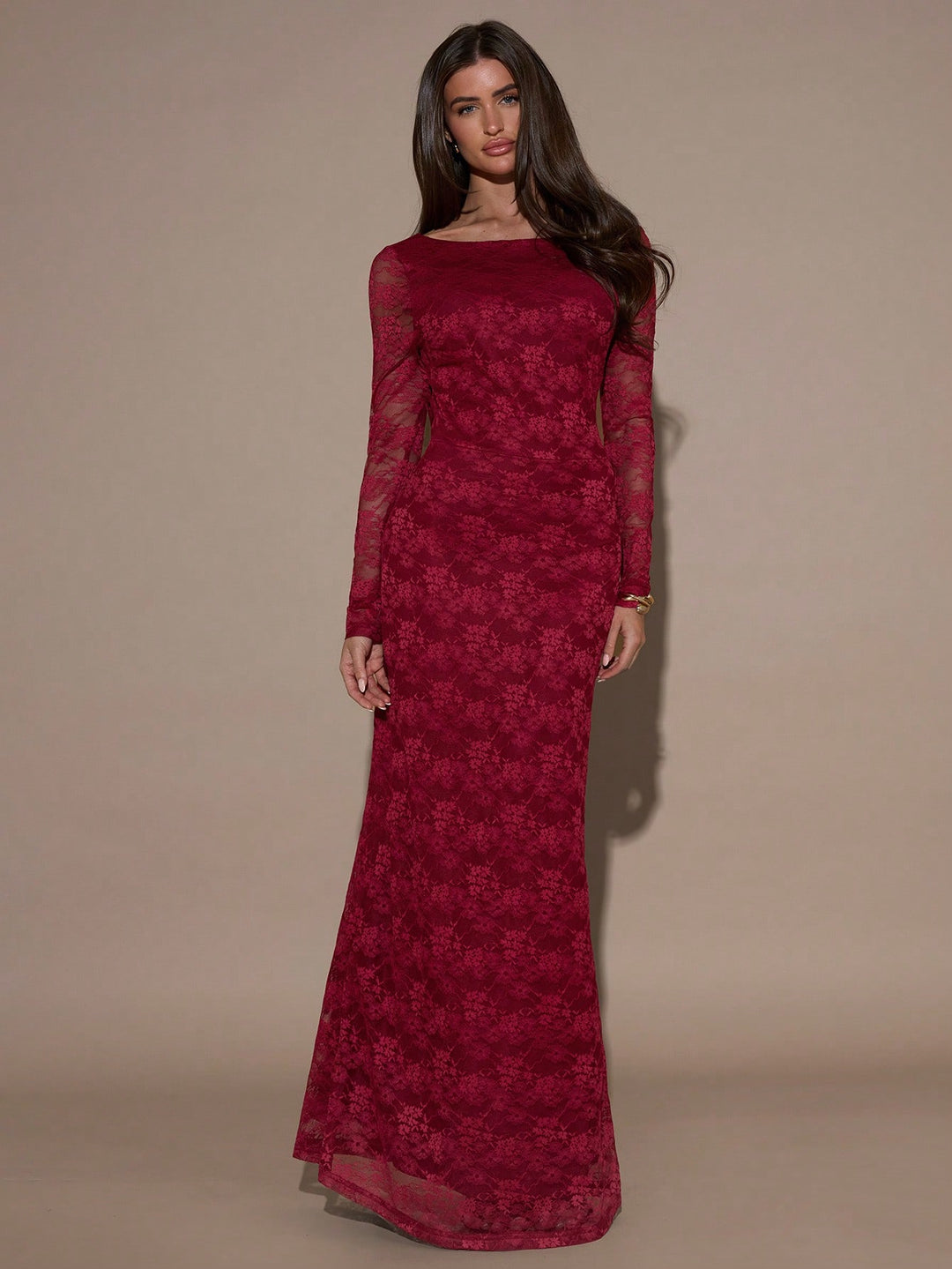 SHEIN Maxi ruha, bordó