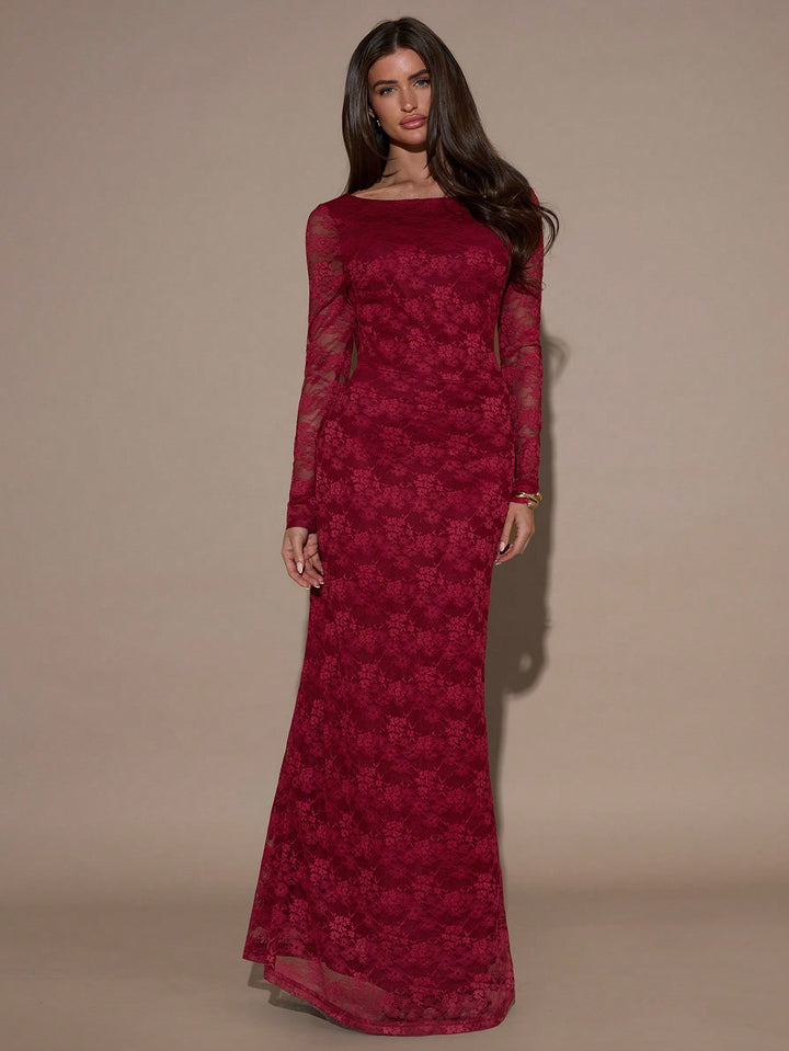 SHEIN Maxi ruha, bordó