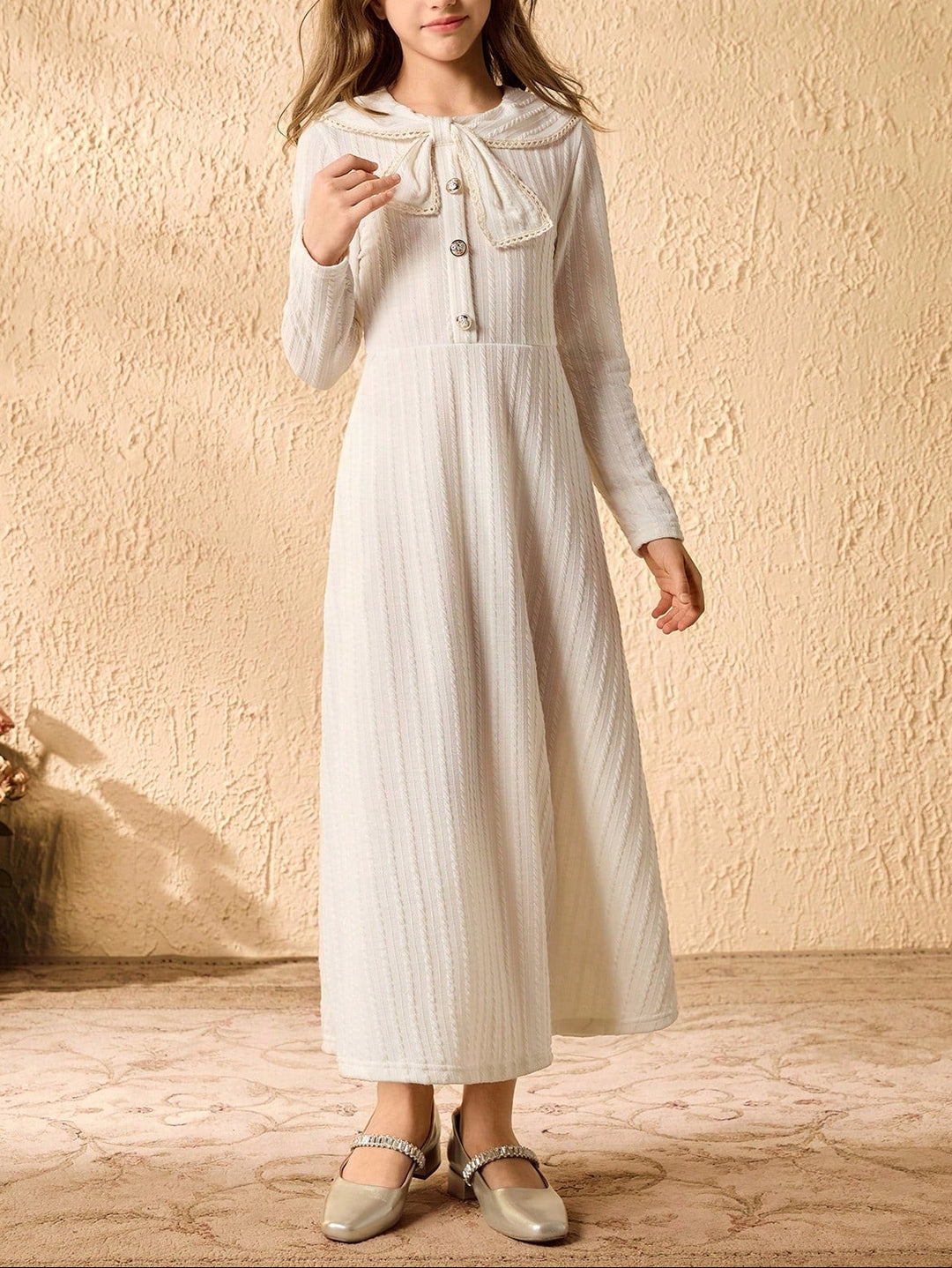 Rochie maxi SHEIN, crem