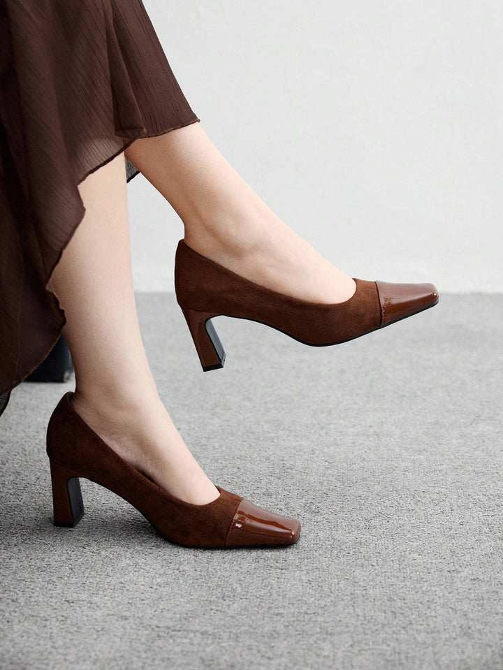 Pantofi cu toc SHEIN, maro