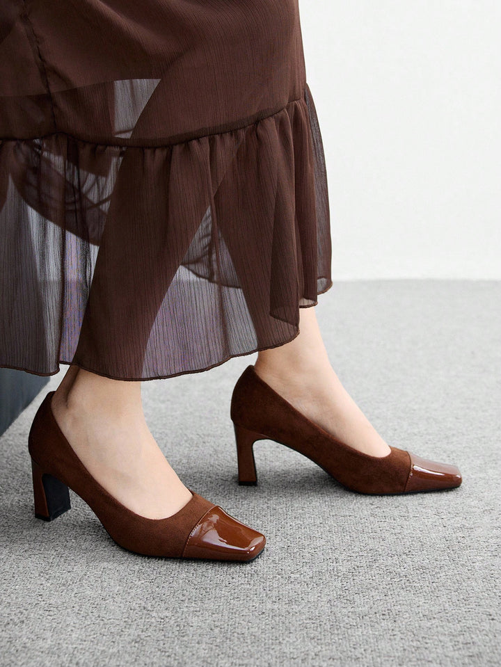 Pantofi cu toc SHEIN, maro