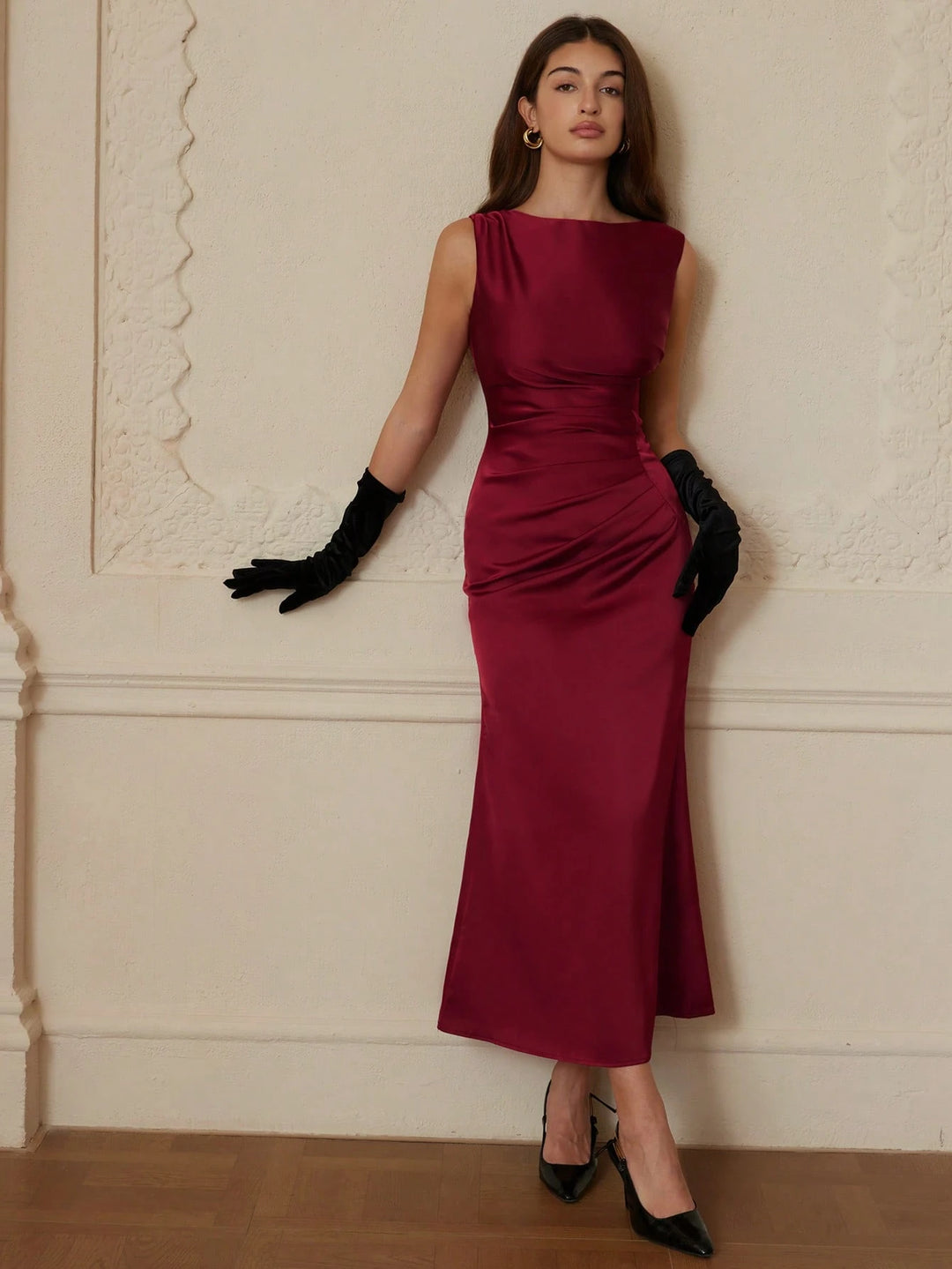 Rochie maxi SHEIN, vișiniu