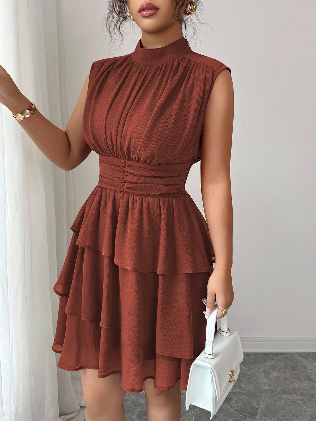 Rochie scurtă SHEIN, maro
