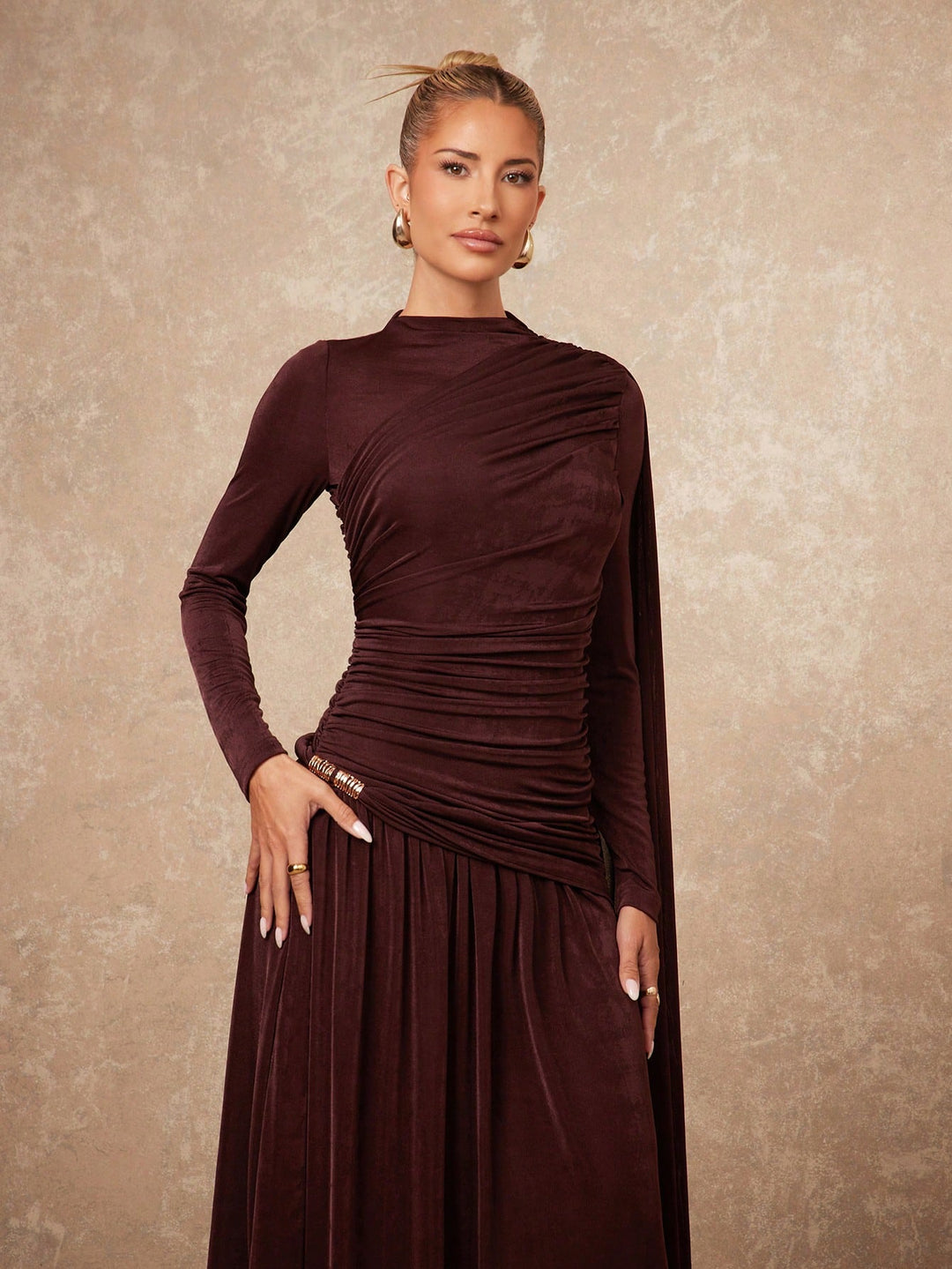 Rochie maxi SHEIN, maro