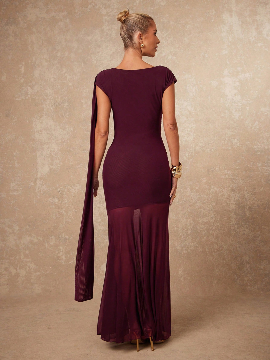 Shein maxi ruha, bordó