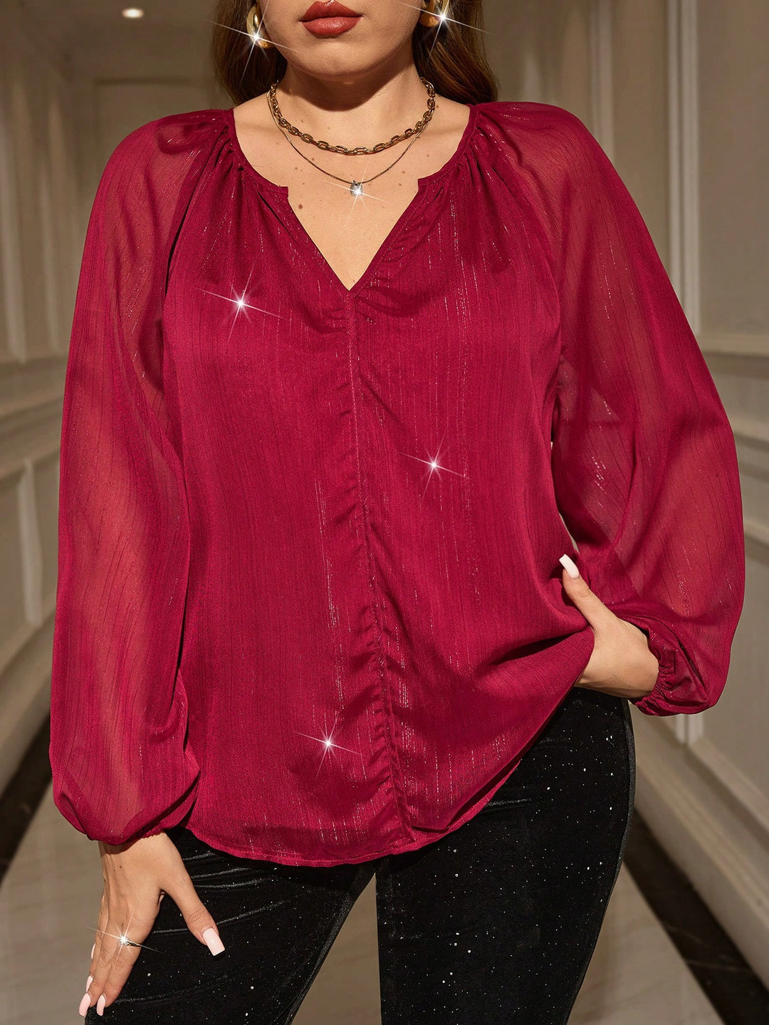 Shein Curve+ ing, bordó