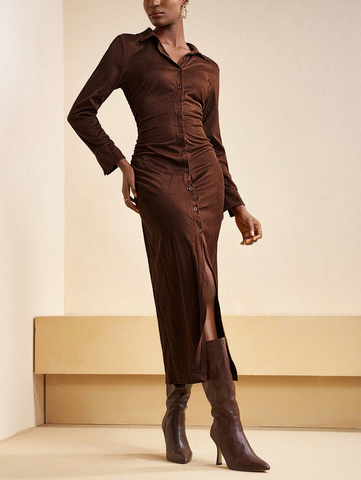 SHEIN maxi ruha, barna
