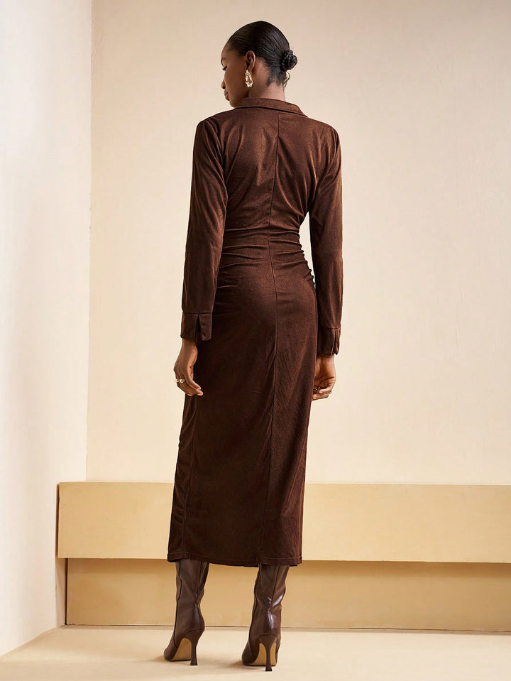SHEIN maxi ruha, barna