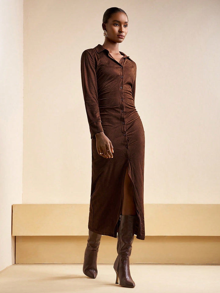 SHEIN maxi ruha, barna