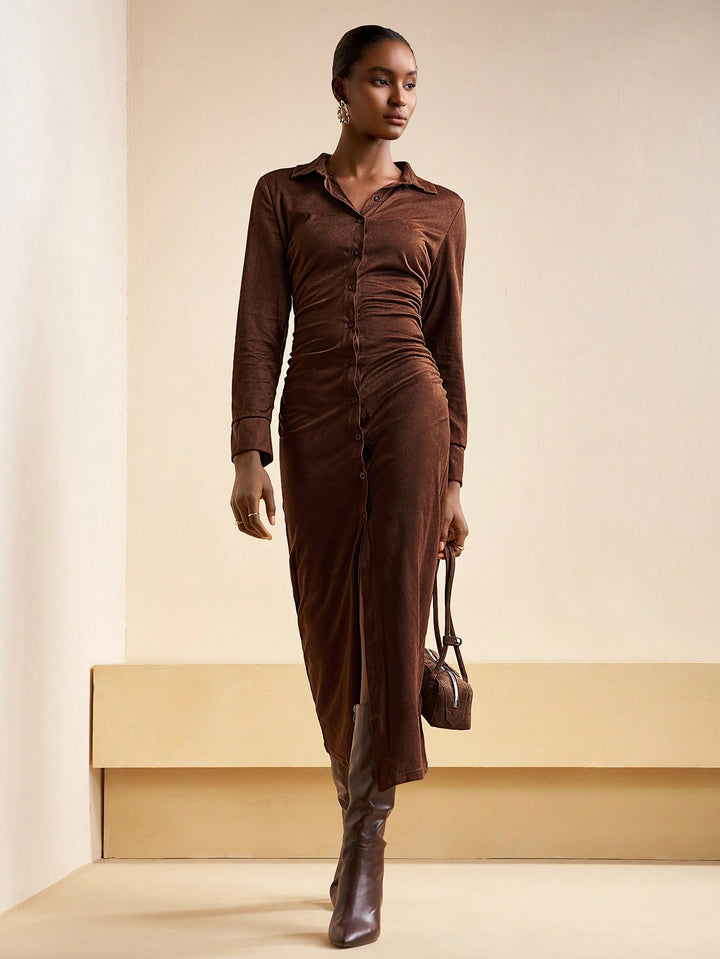 SHEIN maxi ruha, barna