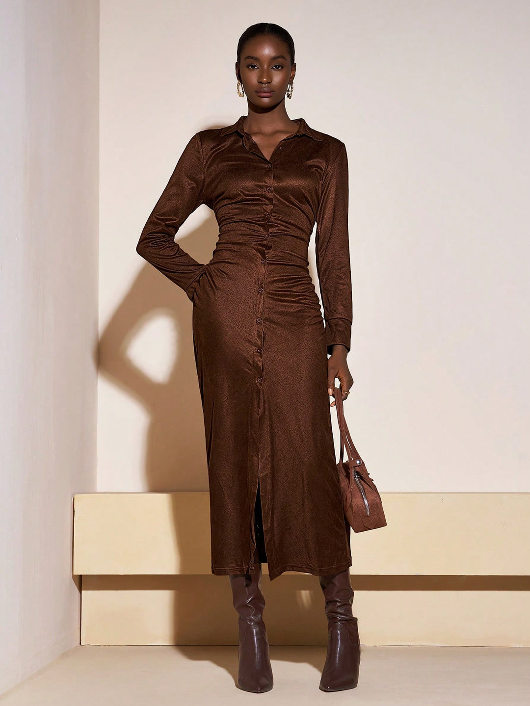 SHEIN maxi ruha, barna