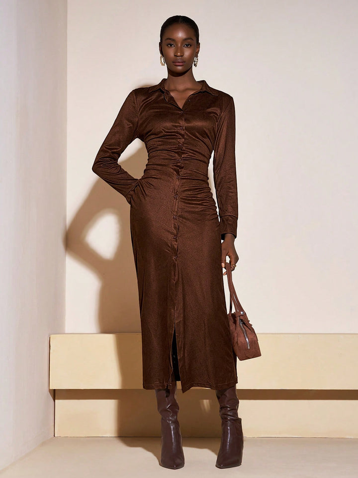 SHEIN maxi ruha, barna