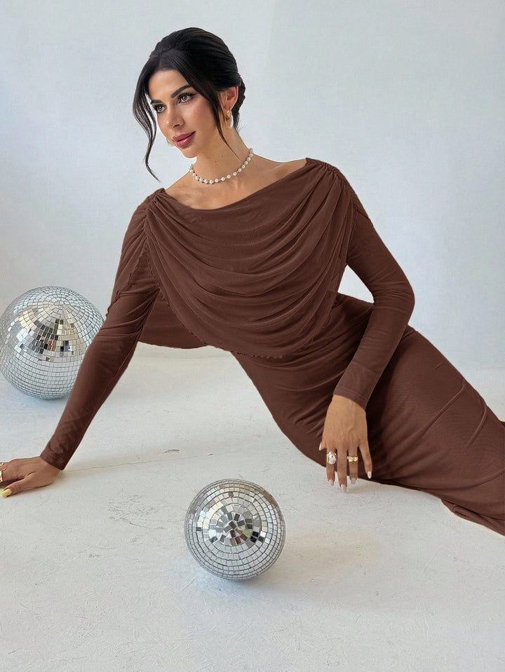 Rochie maxi SHEIN, maro