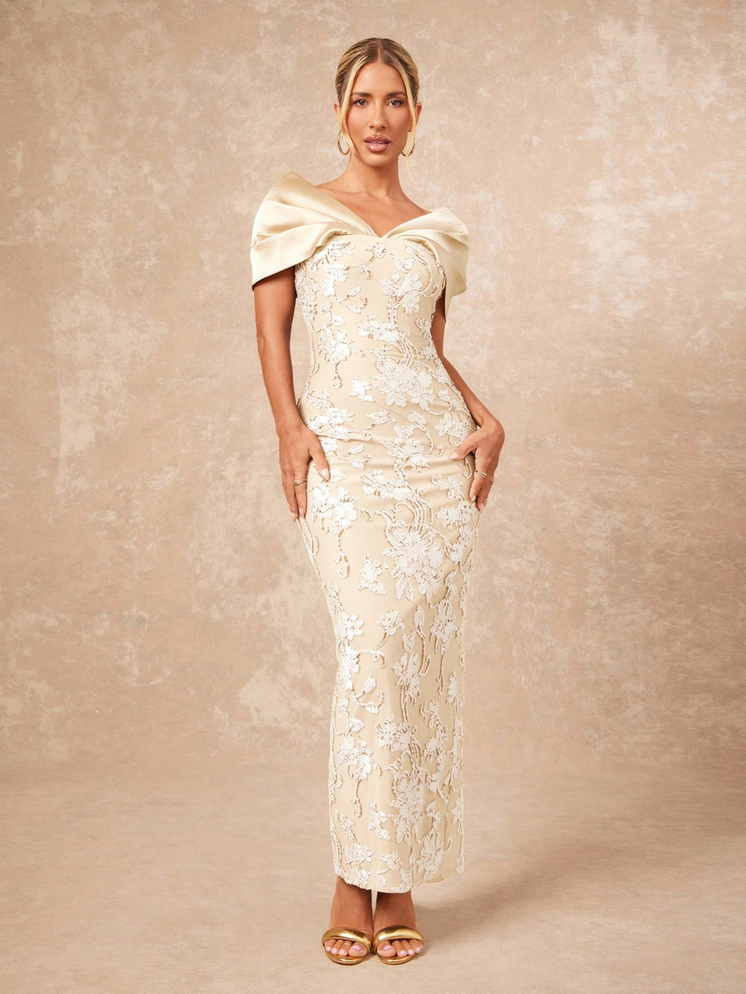 Rochie maxi SHEIN, bej