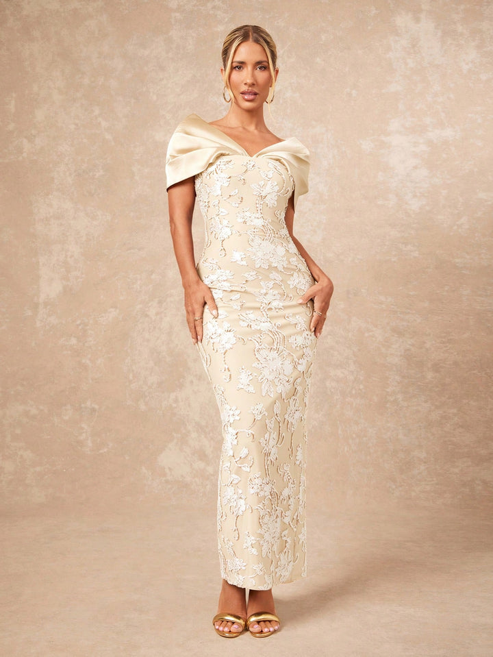 Rochie maxi SHEIN, bej