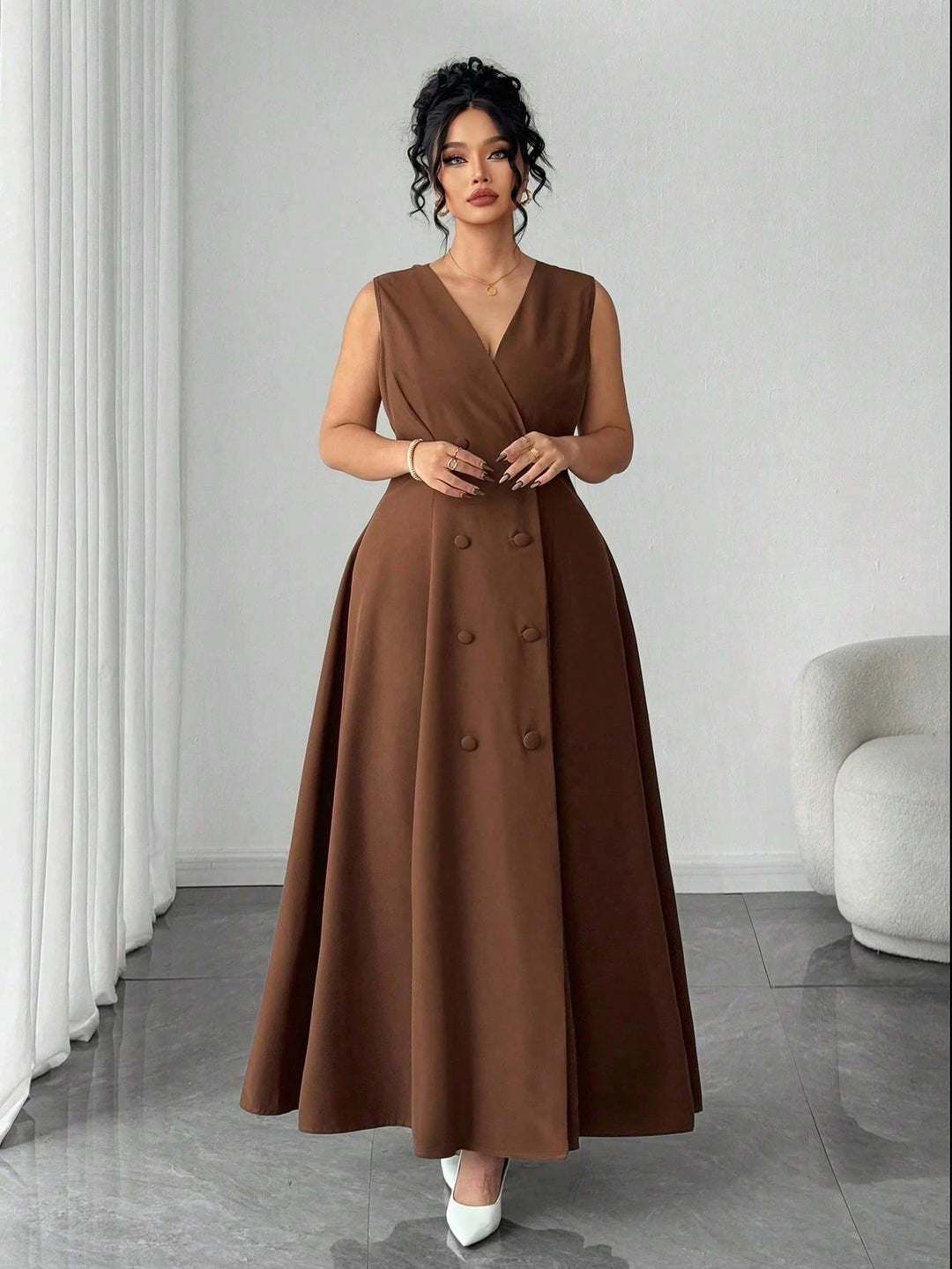 Rochie maxi SHEIN, maro