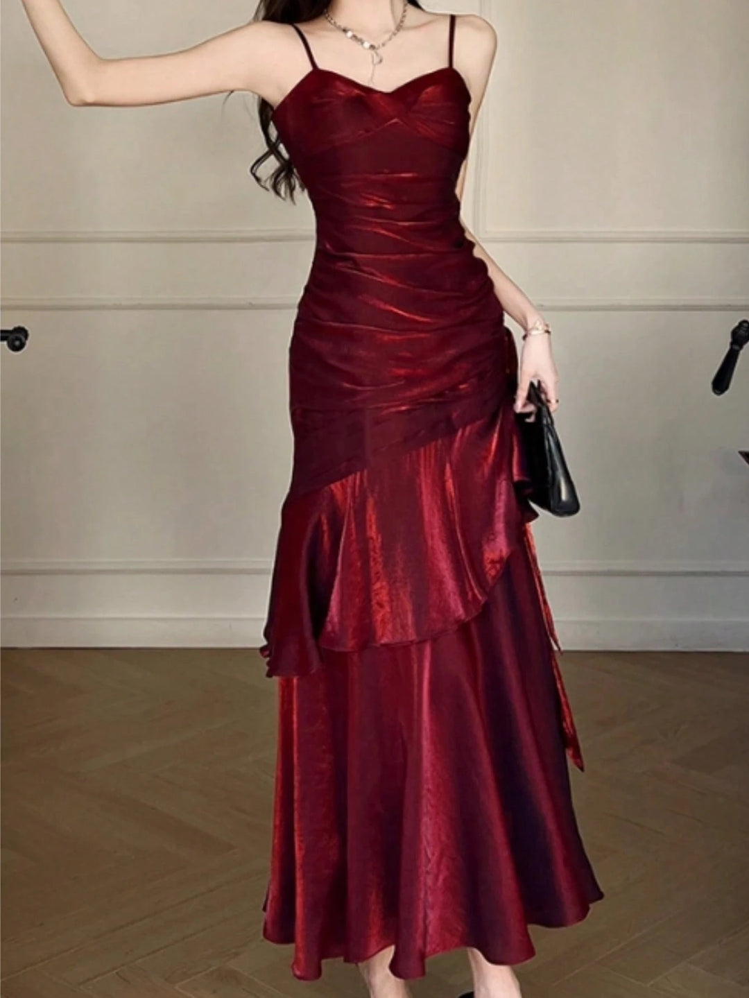 Rochie maxi SHEIN, vișiniu