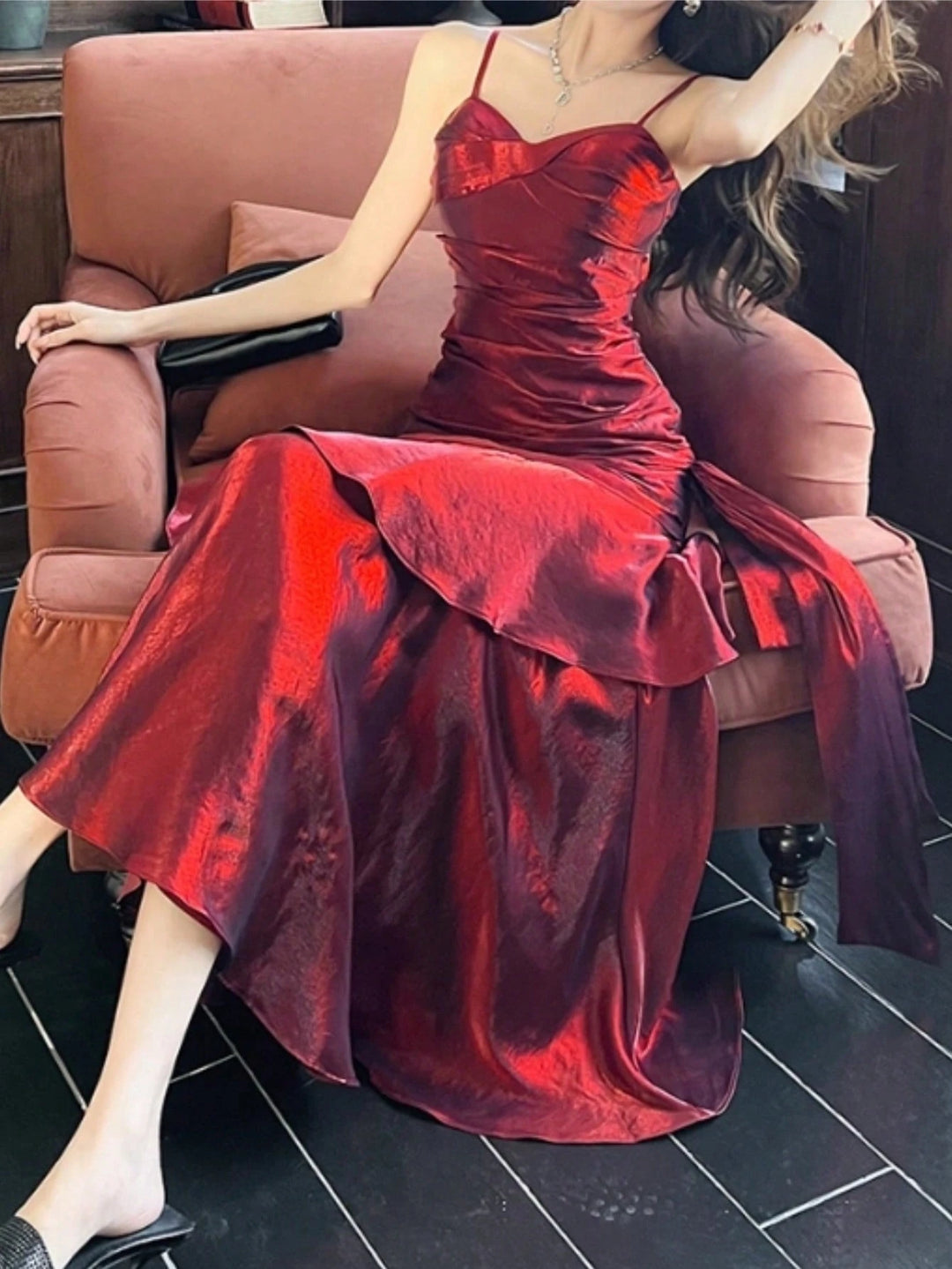 Rochie maxi SHEIN, vișiniu