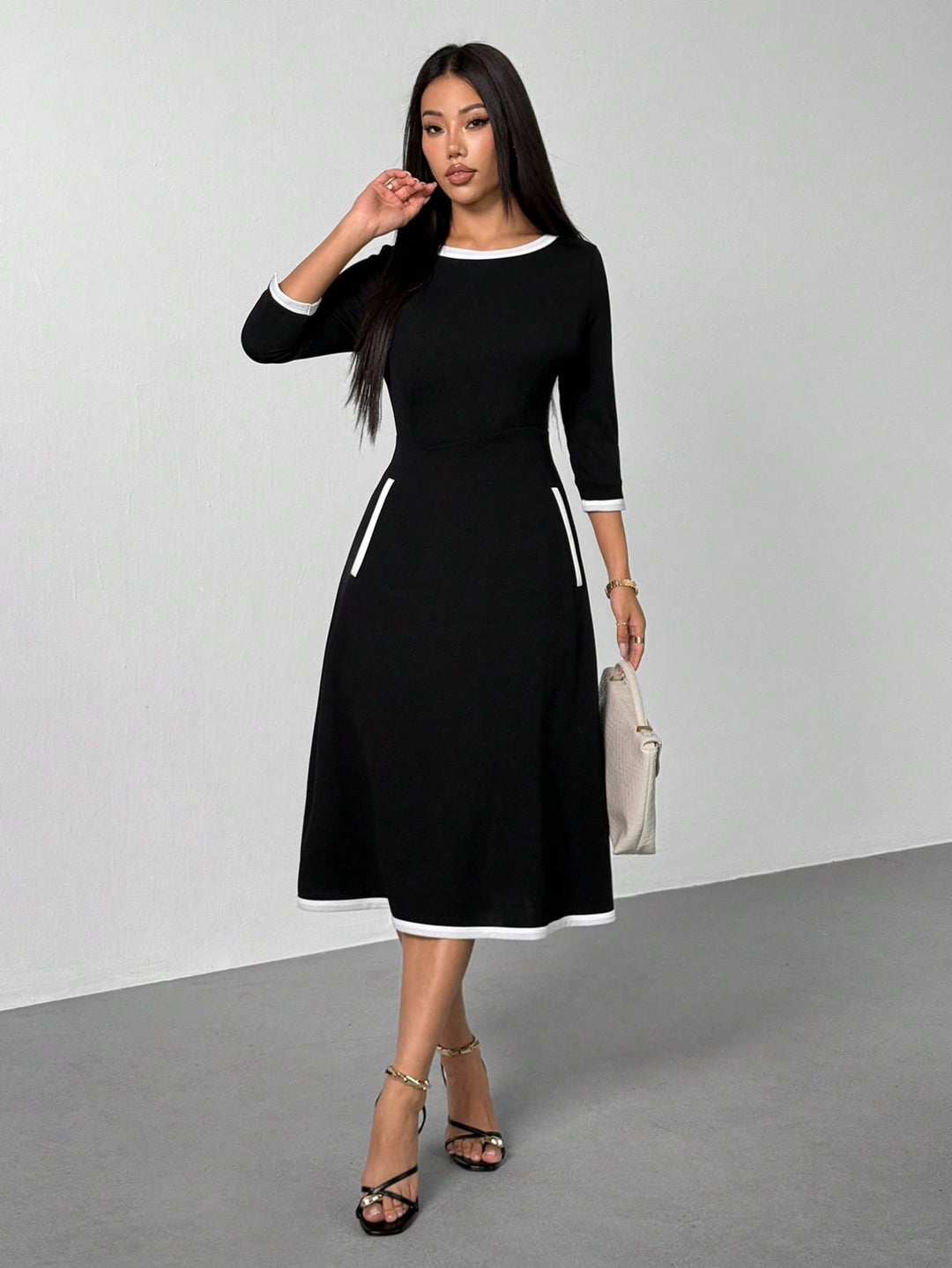 Rochie midi SHEIN, negru