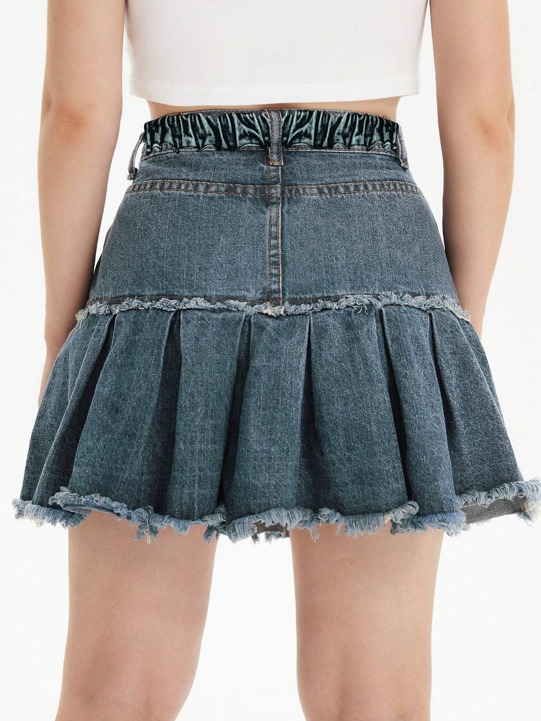 Shein Curve+ farmer szoknya, kék