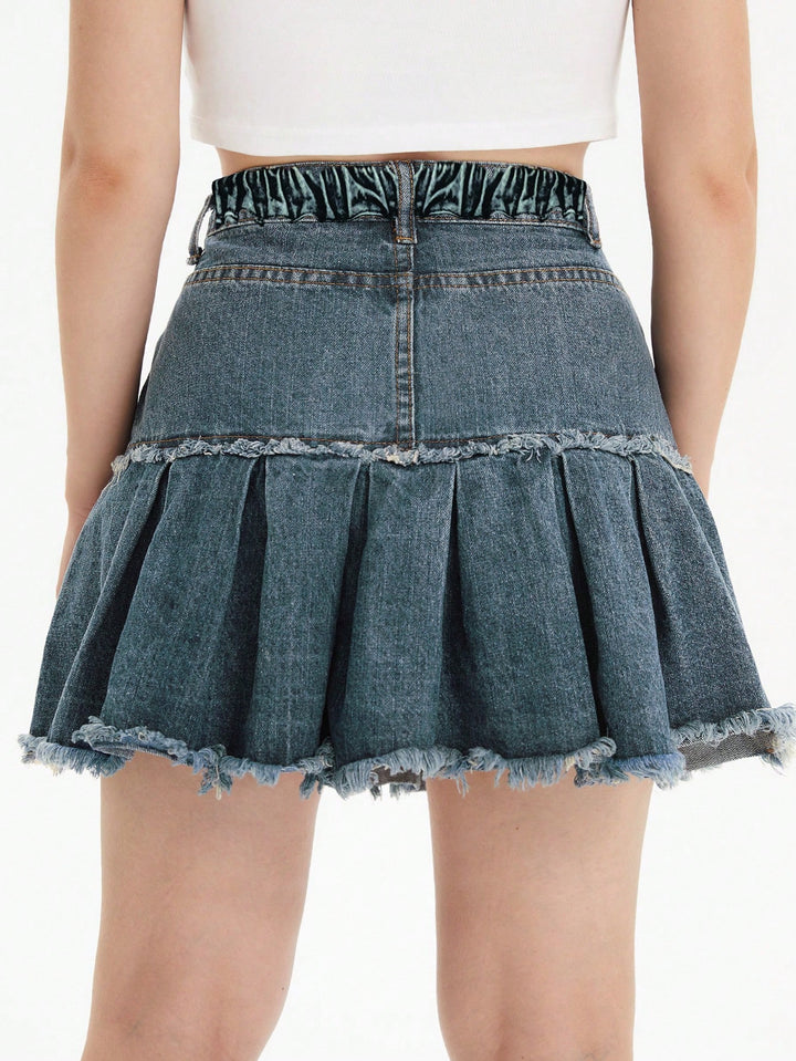 Shein Curve+ farmer szoknya, kék