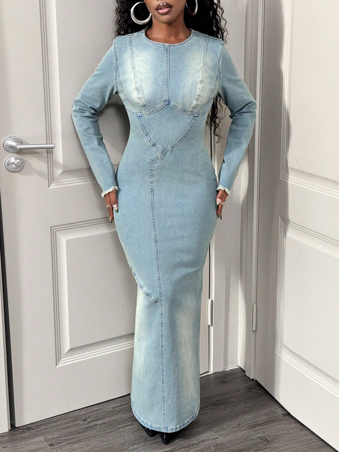 SHEIN maxi ruha, kék