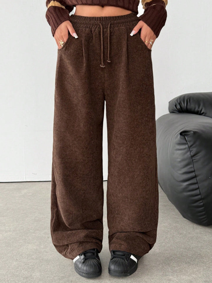 Pantaloni SHEIN, maro
